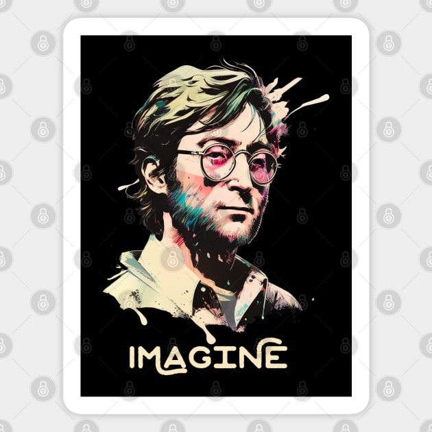 John Lennon - Aesthetic Painting Magnet by EricaScarletta